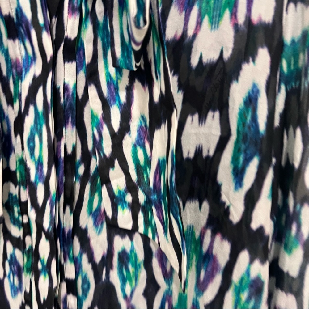 Roberto Cavalli 44 Multicolor Patterned Blouse wi… - image 2